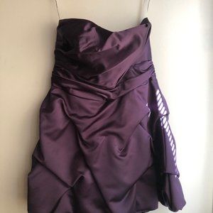 Strapless Purple Mini Prom Dress | David's Bridal